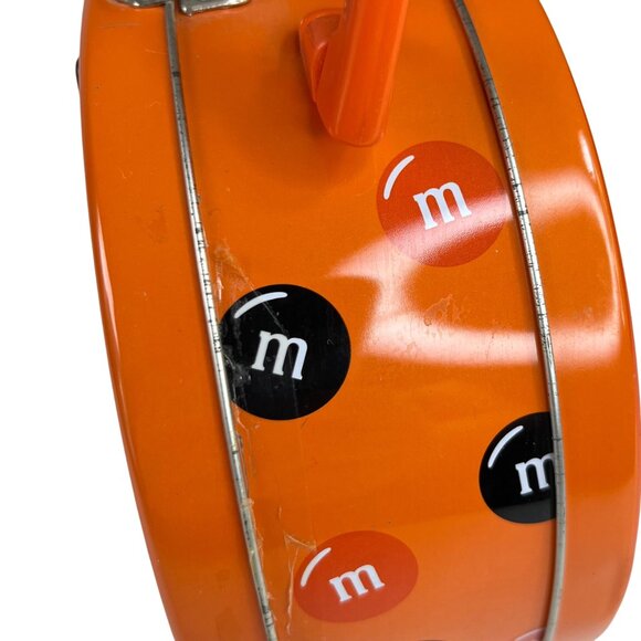 M&Ms Pumpkin Lunchbox Tin Orange Collectible Handle Mini Vintage - Picture 7 of 8